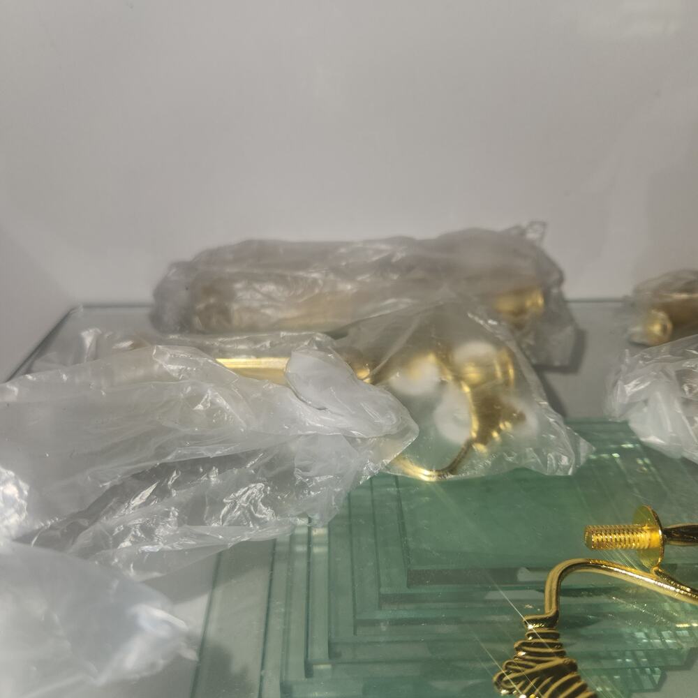 Lot of 4 Gold Multi-tier cake tray sand handle fruit plate